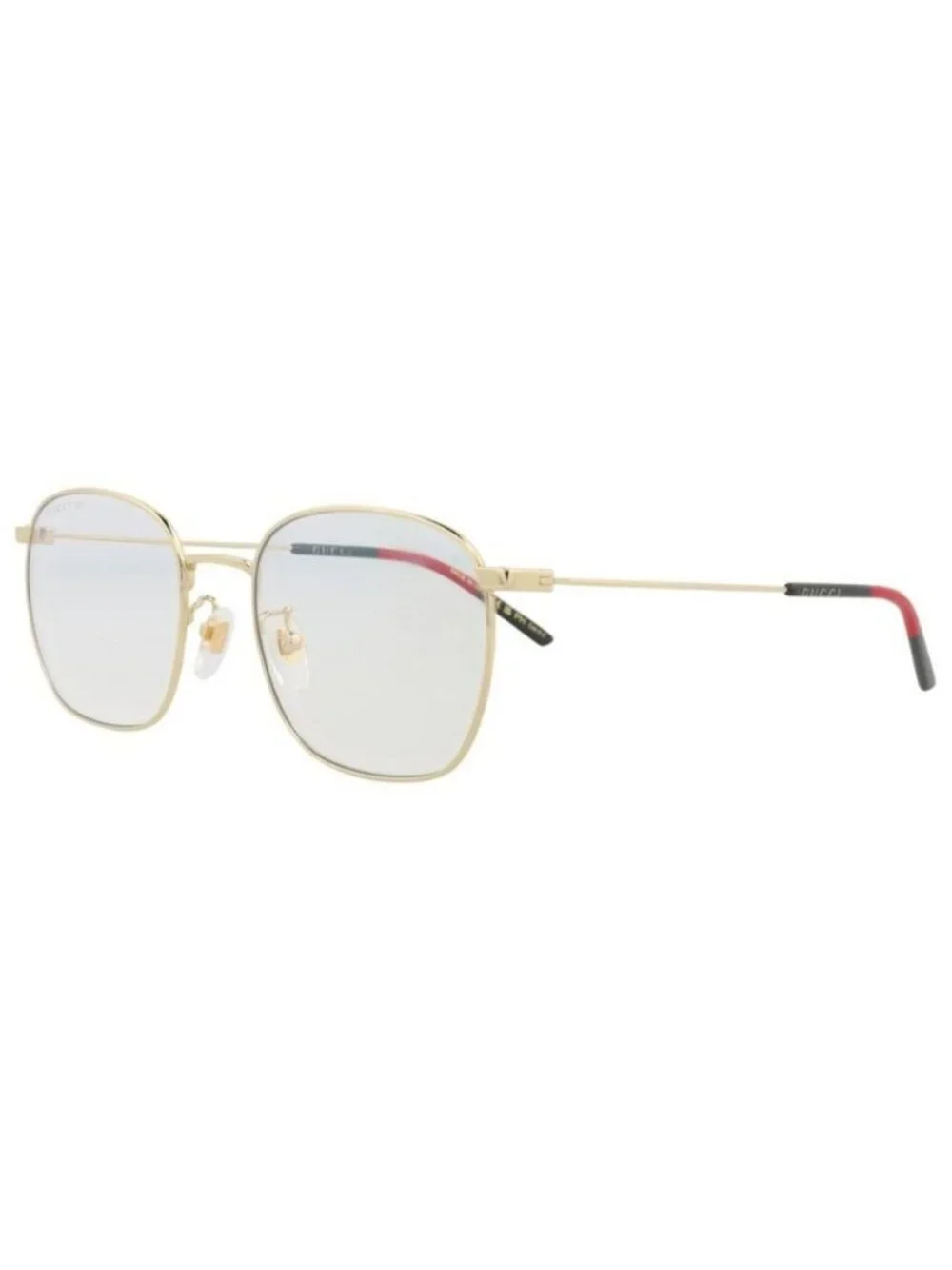 New Gucci Mens Square/Rectangle Gold Gold Transparent Fashion Designer Eyeglasse